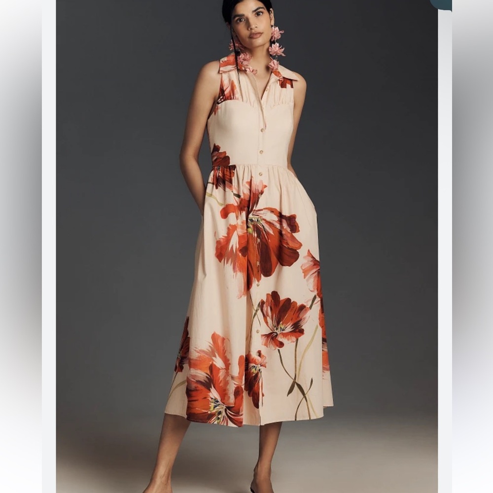 Hutch Vivian Sleeveless Midi Shirt Dress